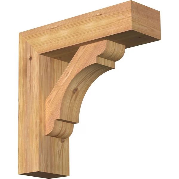 Olympic Block Smooth Bracket w/ Offset Brace, Western Red Cedar, 5 1/2